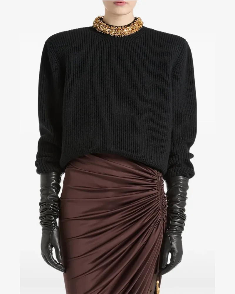 Balmain Kaschmirpullover mit abnehmbarer Stickerei - Gold Gold