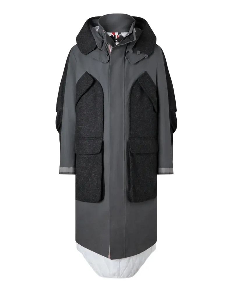 Thom Browne Geölter Parka - Grau Grau
