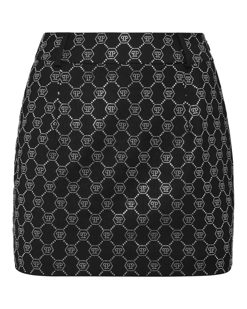 Philipp Plein Minirock mit Monogramm - Schwarz Schwarz