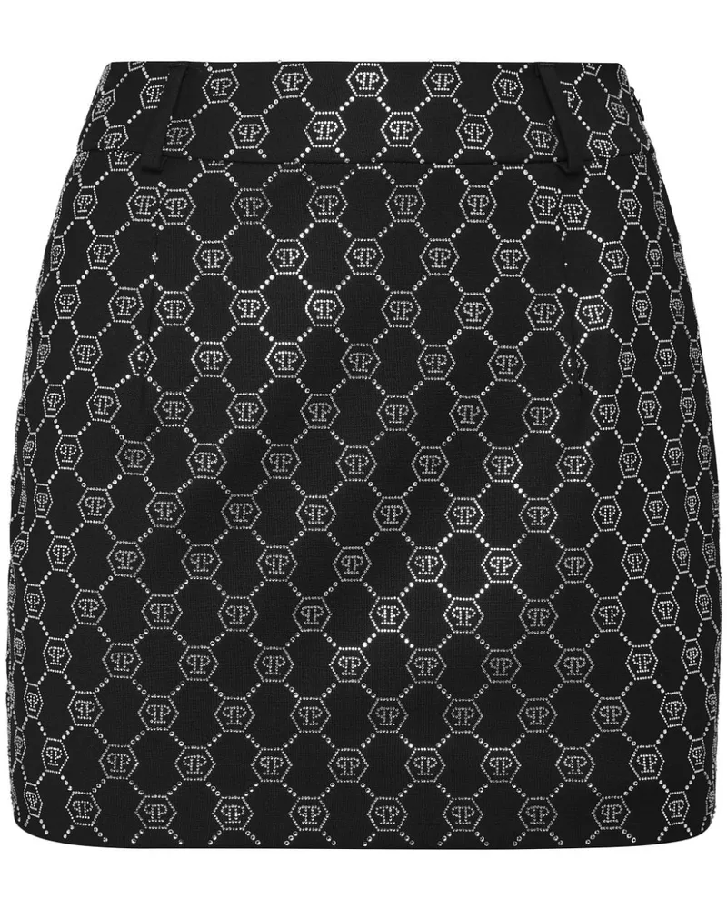 Philipp Plein Minirock mit Monogramm - Schwarz Schwarz