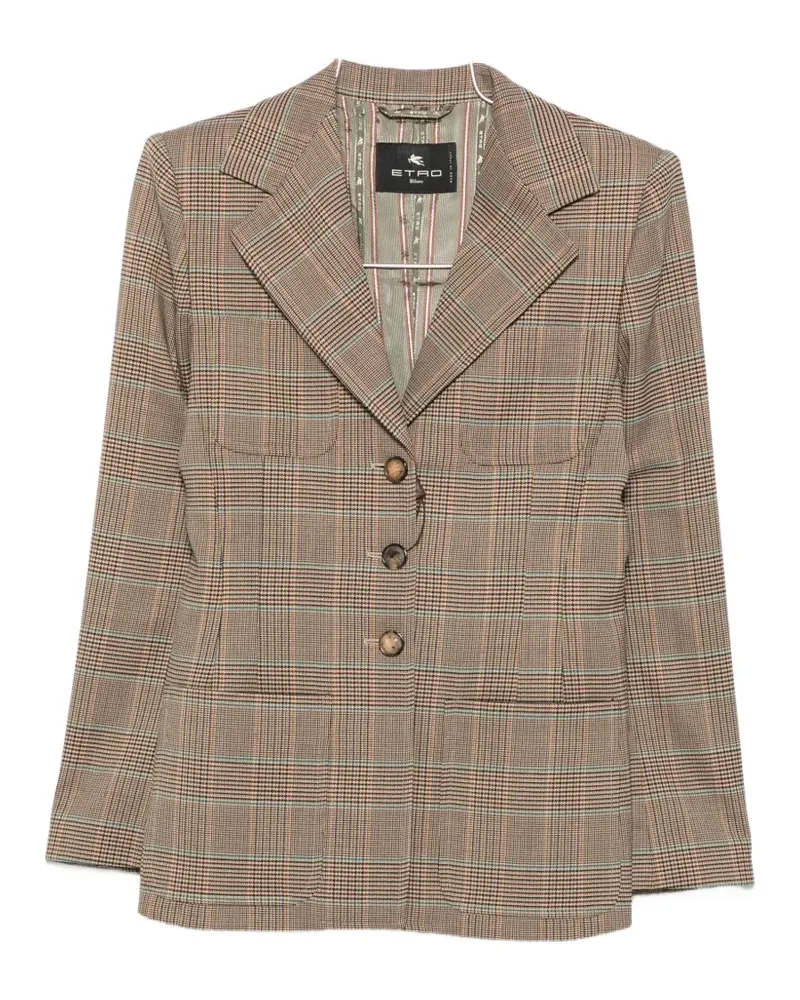 Etro check-pattern blazer - Braun Braun