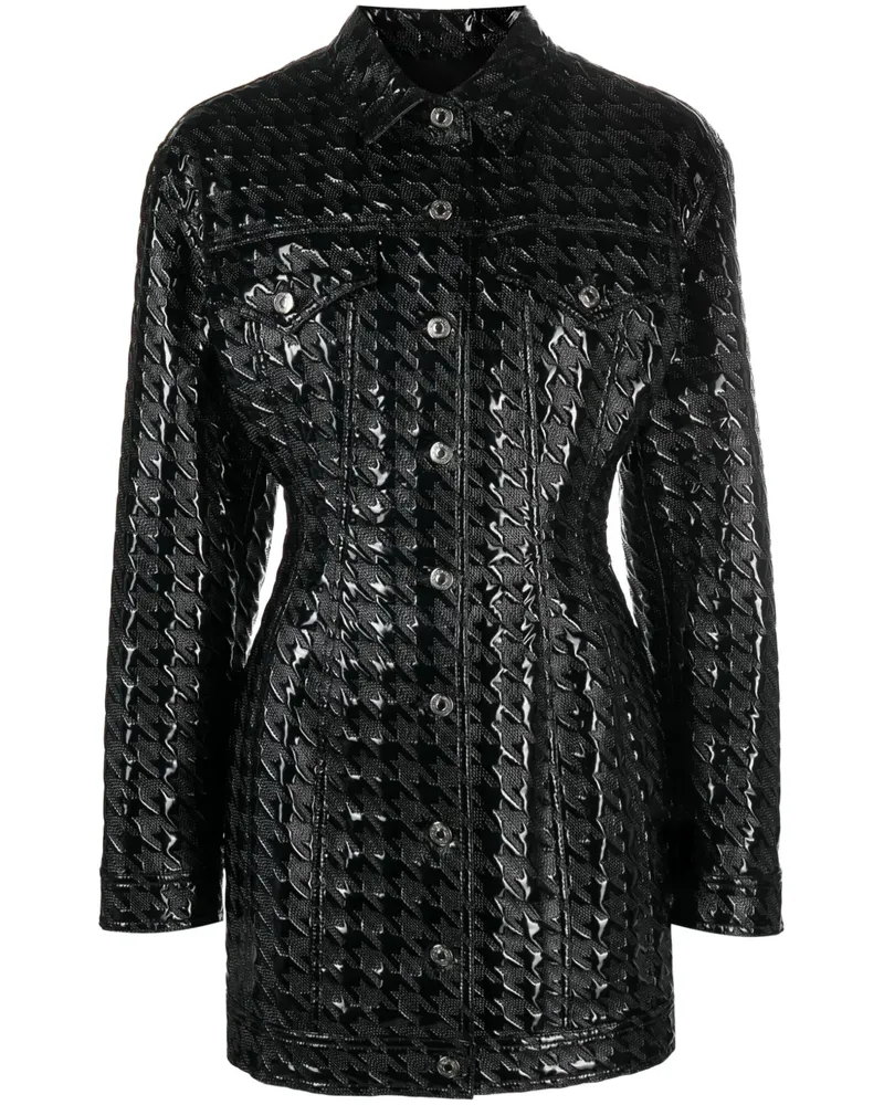 MSGM Hemdjacke in Lederoptik - Schwarz Schwarz