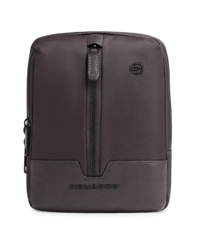 Piquadro Kuriertasche mit Logo-Schild - Braun Braun