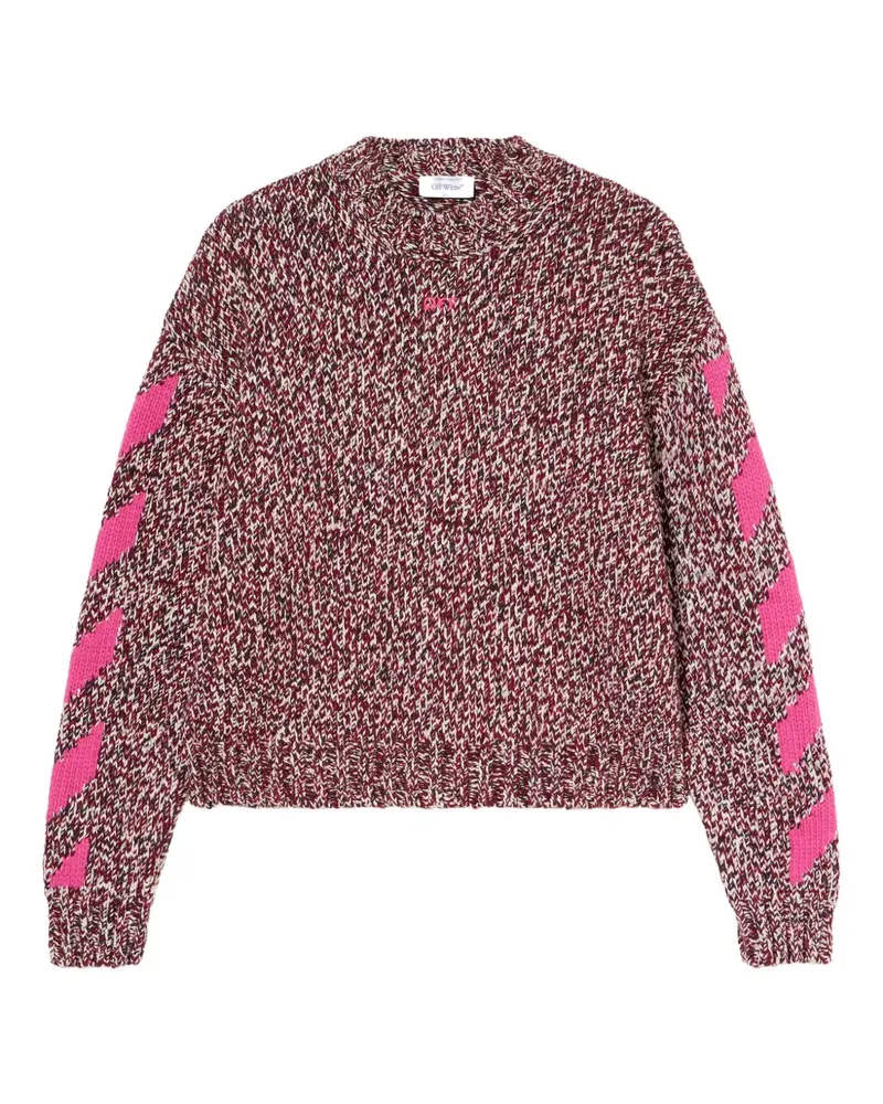 OFF-WHITE mouline Arrow crew-neck sweater - Rosa Rosa