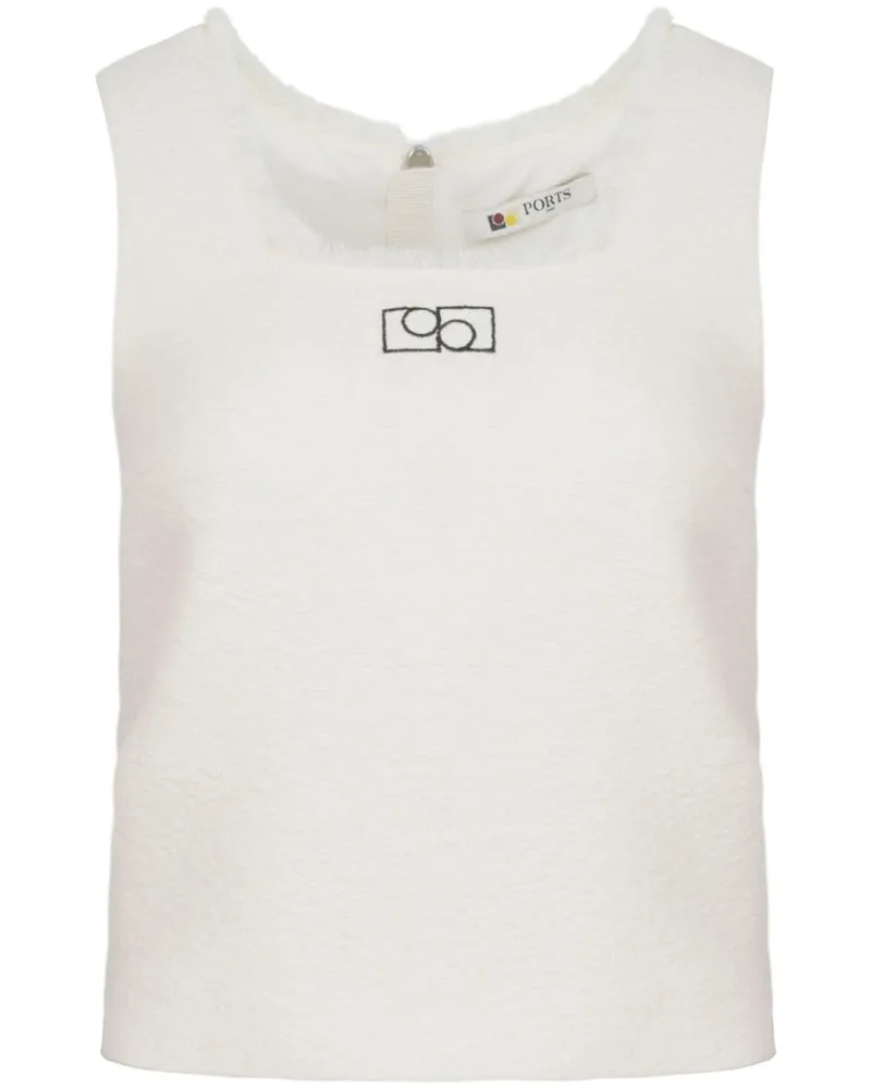 Ports 1961 Top mit Logo-Stickerei - Weiß Weiß