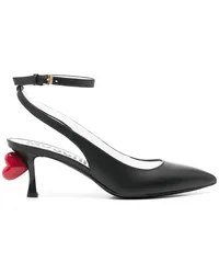 Moschino 70mm heart-appliqué pumps Schwarz