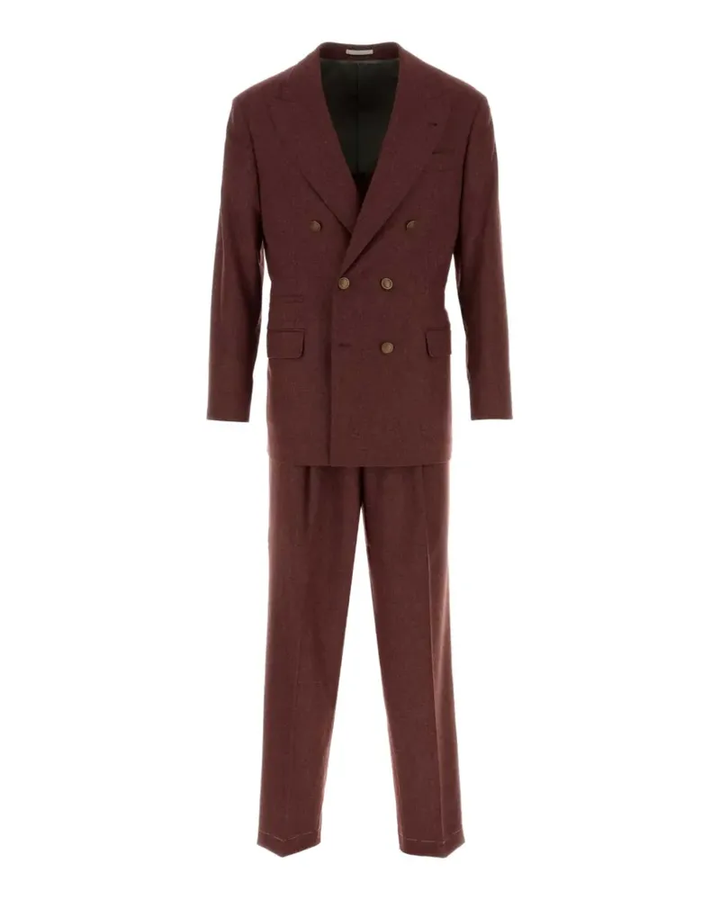 Brunello Cucinelli Doppelreihiger Anzug - Braun Braun