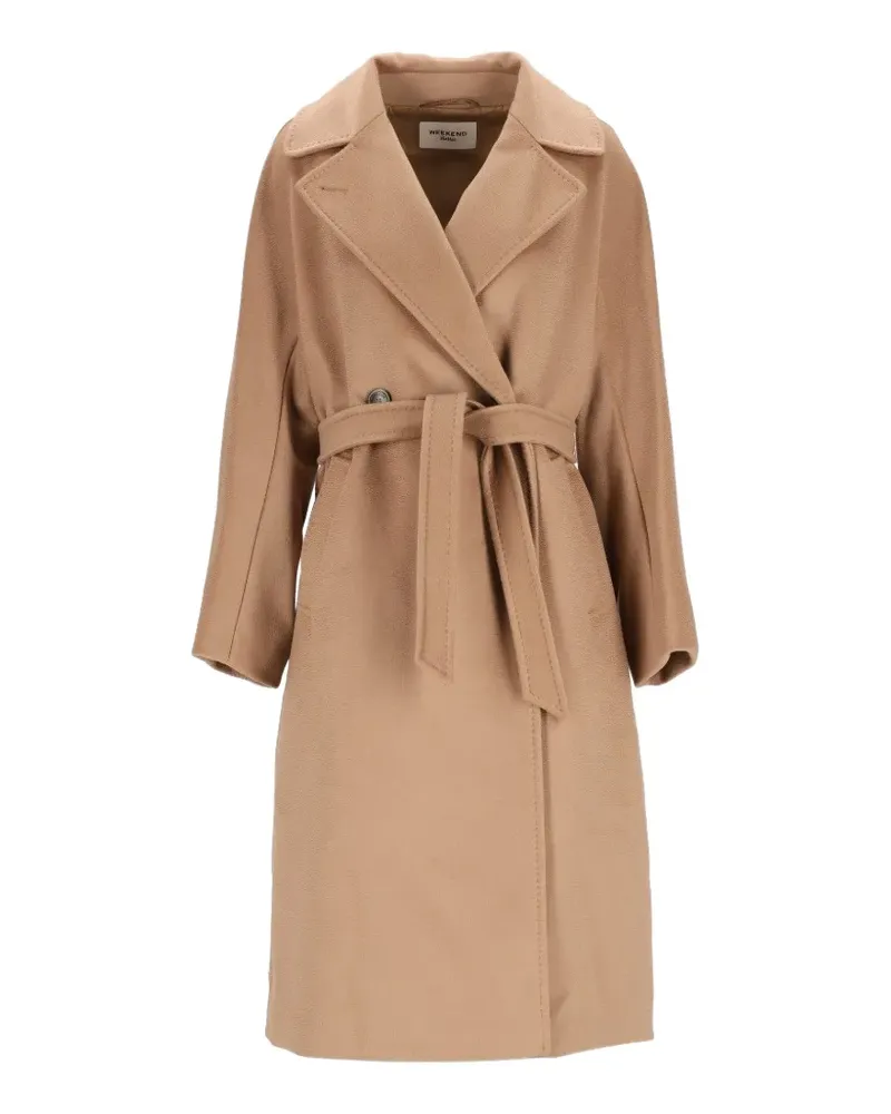 Max Mara Doppelreihiger Mantel mit Gürtel - Nude Nude