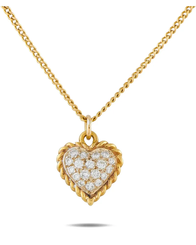 Van Cleef & Arpels 18k yellow gold diamond heart pendant necklace Gold