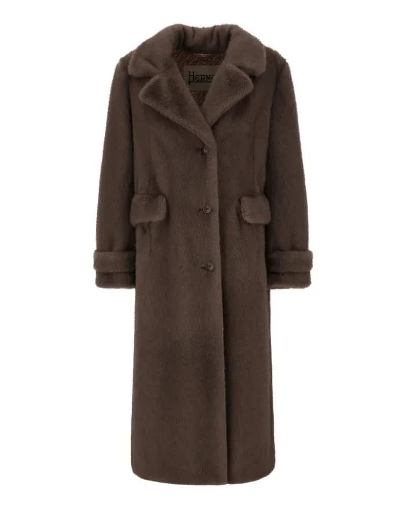 Herno Mantel aus Faux Fur - Braun Braun