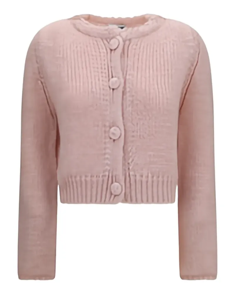 forte_forte chunky-knit button-up cardigan - Rosa Rosa