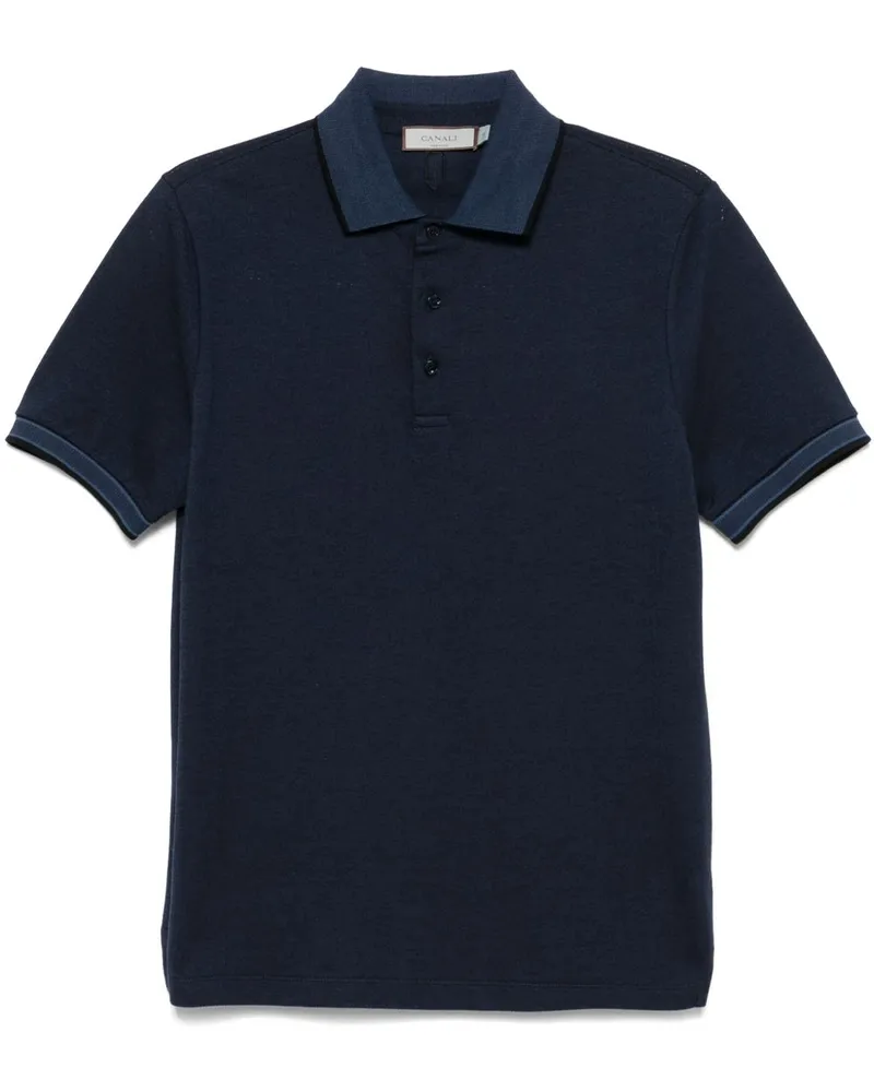 Canali Poloshirt aus Piqué - Blau Blau