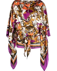 Roberto Cavalli Kaftan mit Geparden-Print Weiß