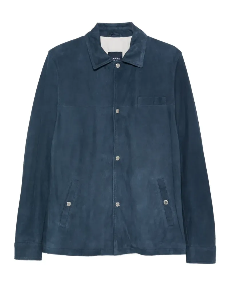 BARBA SJ Tyler button suede jacket - Blau Blau