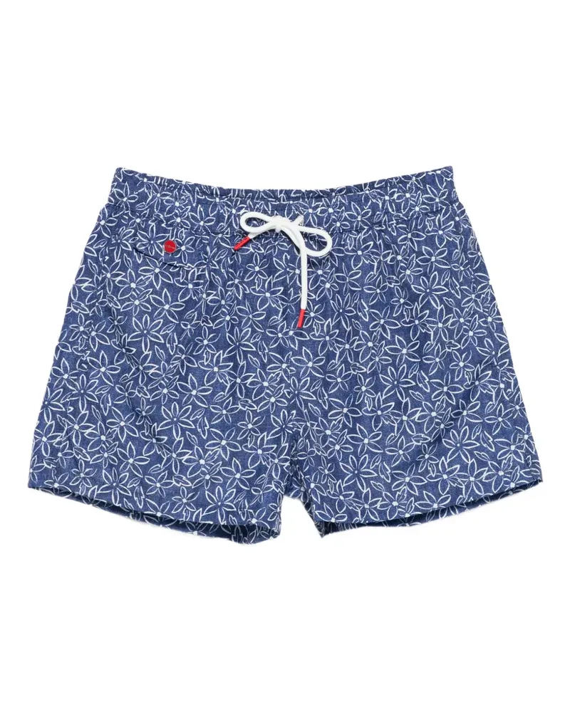 Kiton floral-print swim shorts - Blau Blau