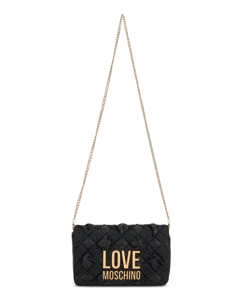 Moschino Gesteppte Schultertasche - Schwarz Schwarz