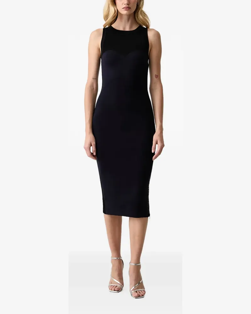 Elisabetta Franchi Midikleid mit Logo-Print - Blau Blau