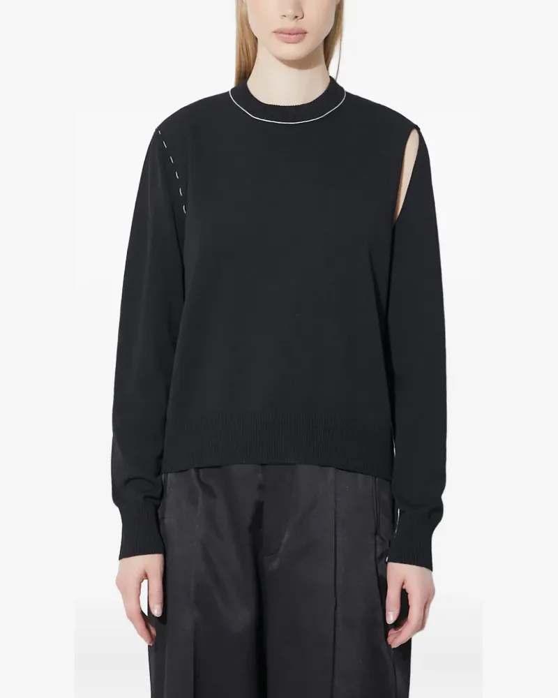 Maison Margiela Pullover mit Cut-Out - Schwarz Schwarz