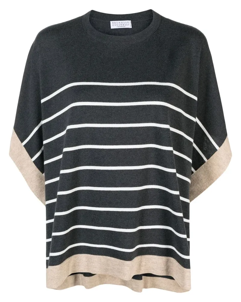 Brunello Cucinelli Gestreiftes Top - Grau Grau