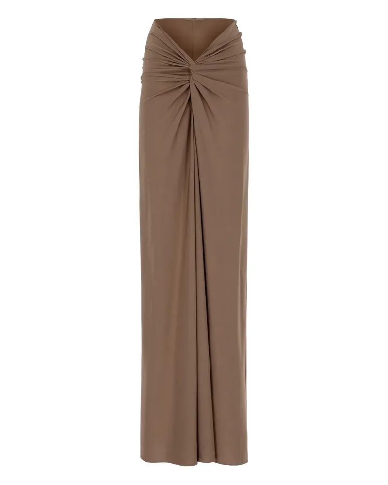The New Arrivals Ilkyaz Ozel twisted-detail maxi skirt - Nude Nude