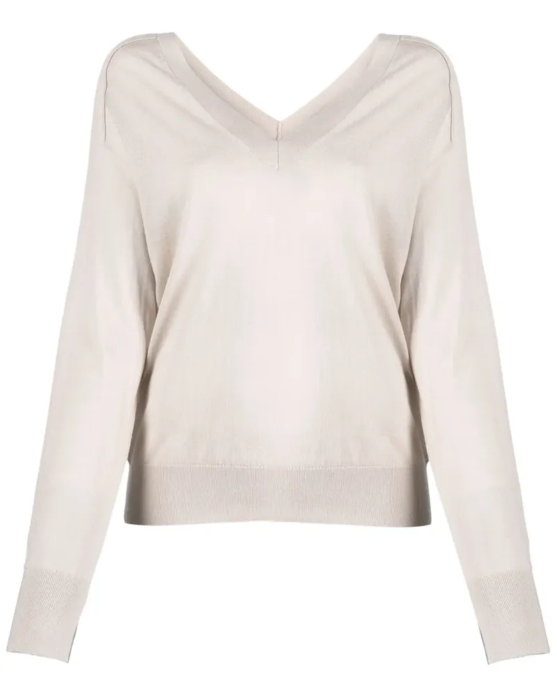 Calvin Klein Pullover mit V-Ausschnitt - PE9 SILVER GRAY Pe9