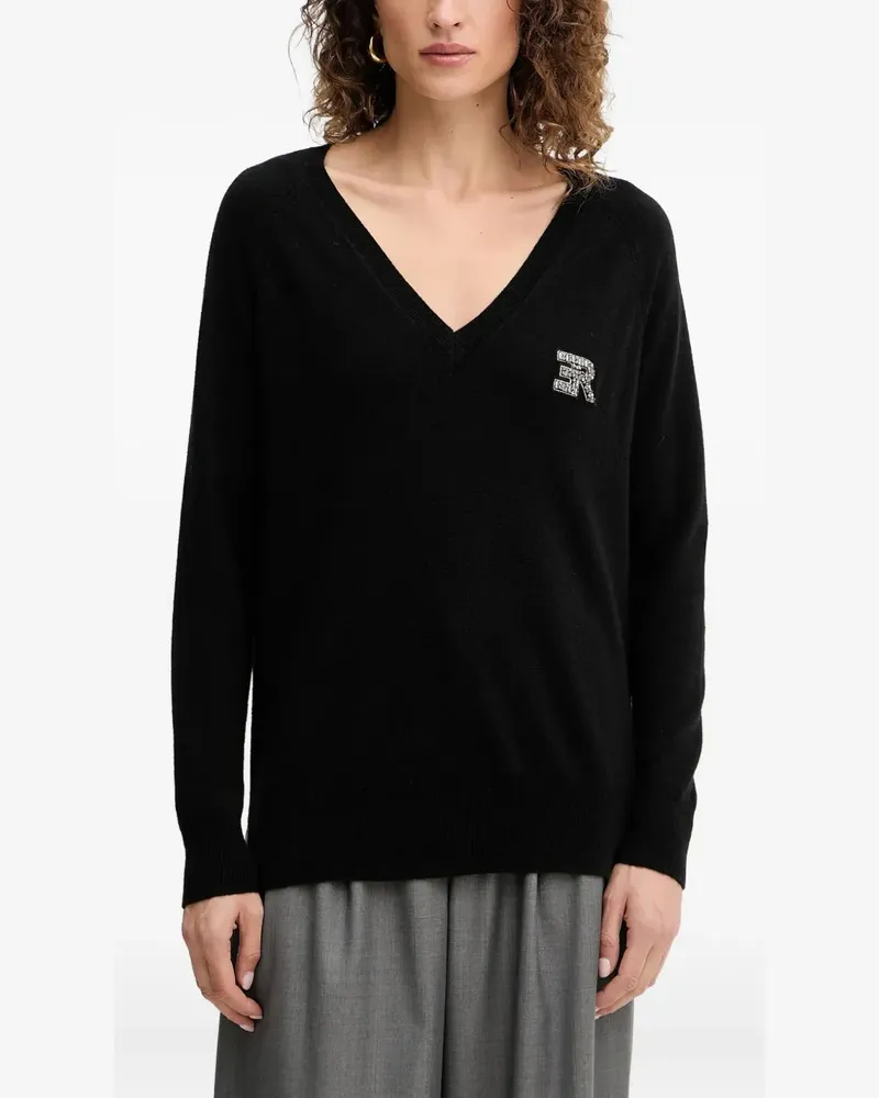 Ermanno Scervino V-neck long-sleeve sweater - Schwarz Schwarz