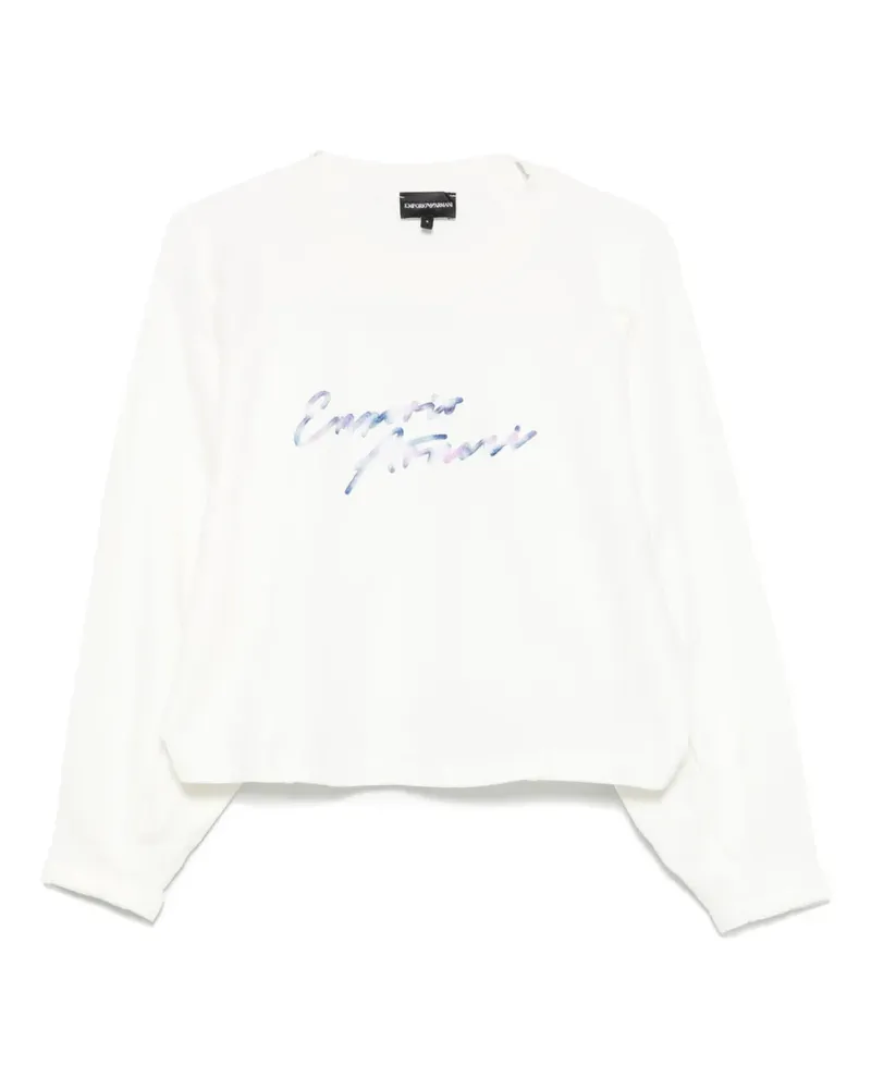 Emporio Armani Sweatshirt mit Logo-Stickerei - Weiß Weiß