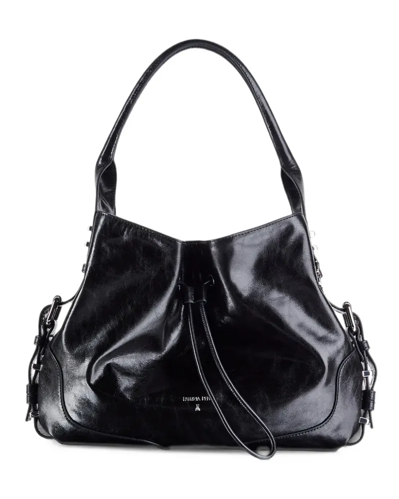 Patrizia Pepe Schultertasche mit Kordelzug - Schwarz Schwarz