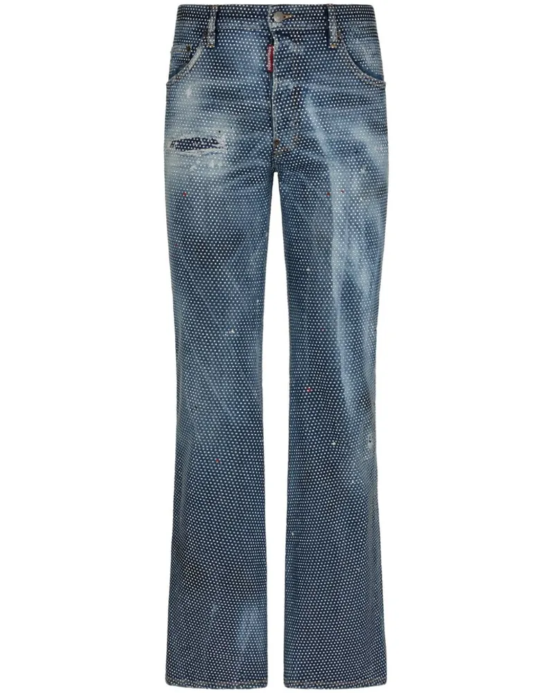 Dsquared2 Tief sitzende Straight-Leg-Jeans mit Verzierung - Blau Blau