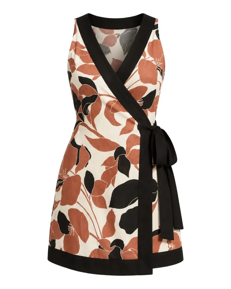 Seafolly Australia Wickelminikleid mit Blumenprint - Braun Braun