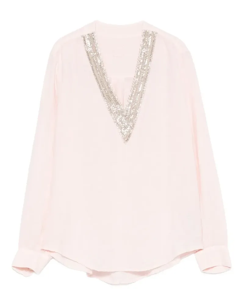 120% Lino Bluse aus Leinen - Rosa Rosa