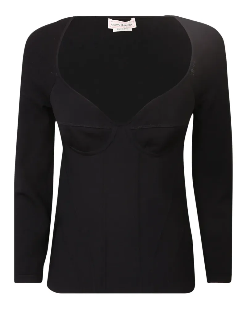 Alexander McQueen Top mit BH - Schwarz Schwarz