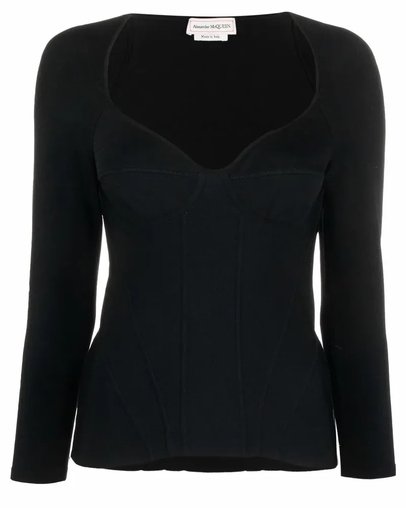 Alexander McQueen Top mit BH - Schwarz Schwarz