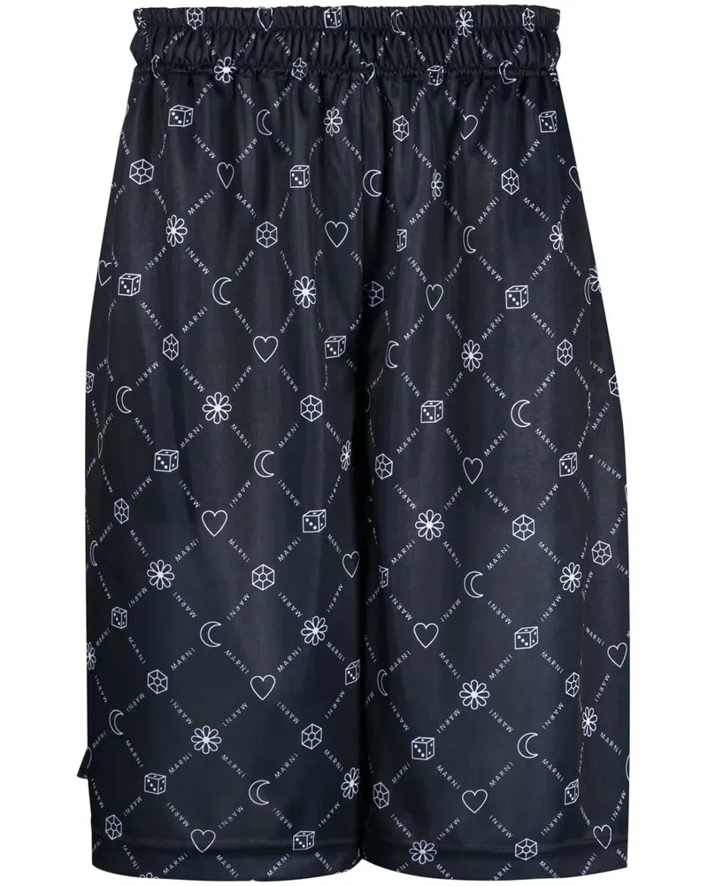 Marni Shorts mit Logo-Print - Blau Blau