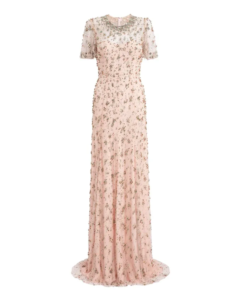 Jenny Packham Maxikleid mit Perlen - Rosa Rosa