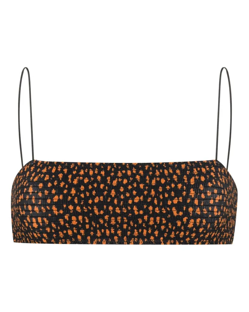 Totême smocked bikini top - Schwarz Schwarz