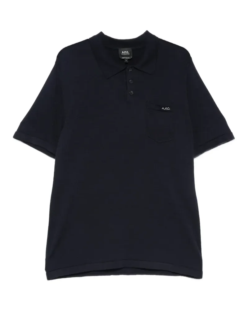 A.P.C. Gide Poloshirt mit Brusttaschen - Blau Blau