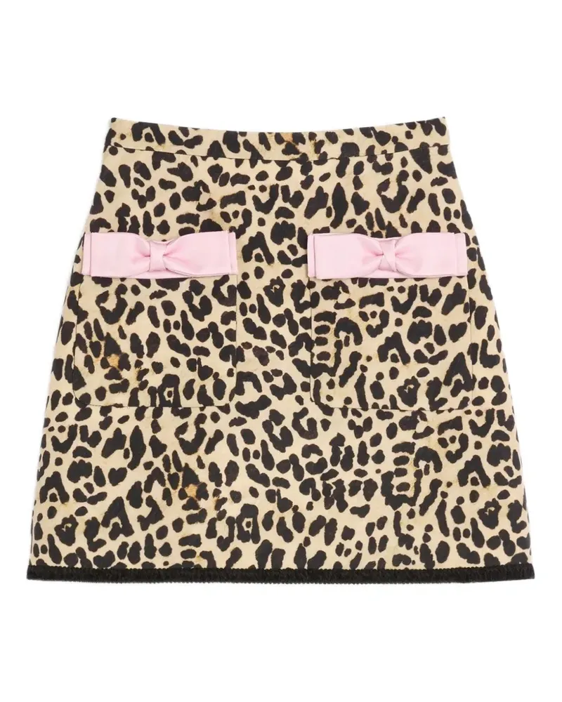 Valentino Garavani animalier-print crepe Couture skirt - Nude Nude