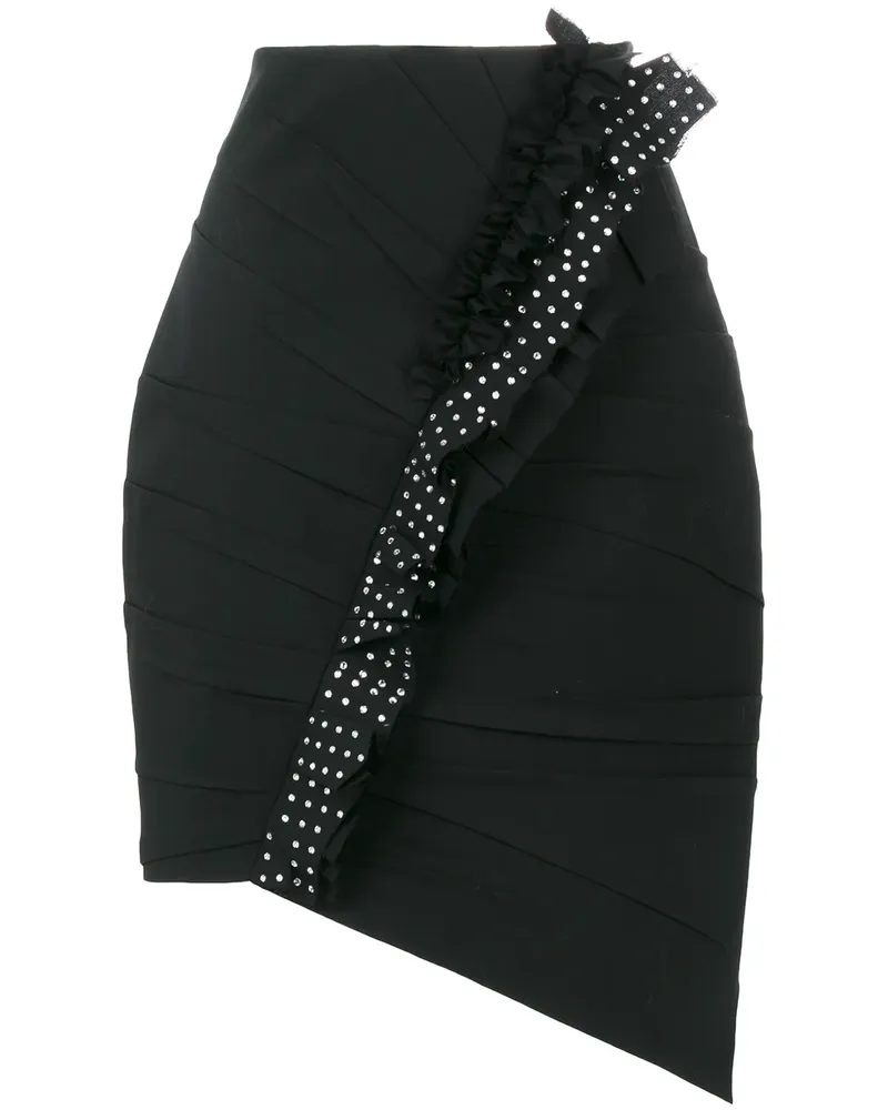 Saint Laurent Asymmetrischer Minirock - Schwarz Schwarz