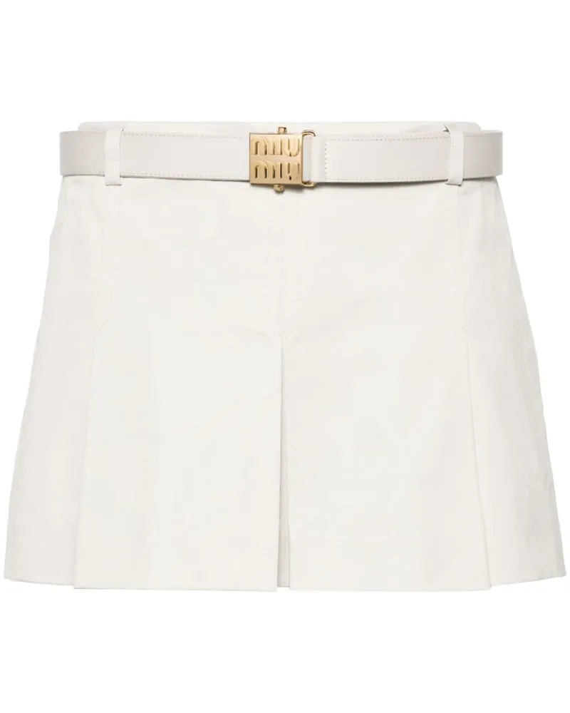 Miu Miu Minirock mit Falten - Nude Nude