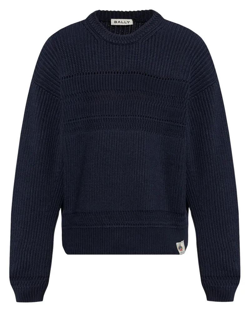 Bally Grob gerippter Pullover - Blau Blau
