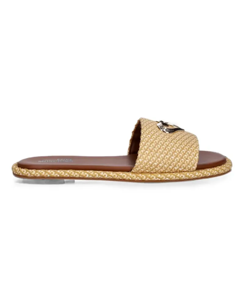 Moschino woven heart-plaque sandals - Nude Nude