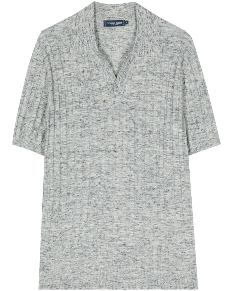 Frescobol Carioca Gestricktes Rino Space-Dye-Poloshirt - Blau Blau