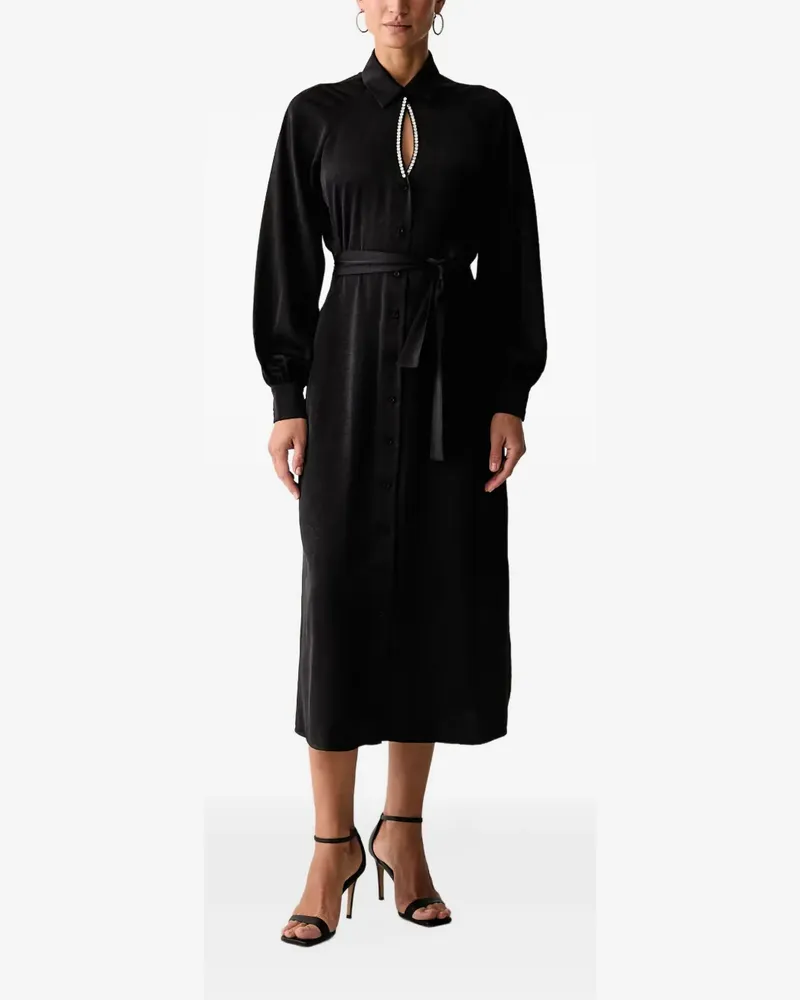 Fracomina Midikleid mit Kristallen - Schwarz Schwarz