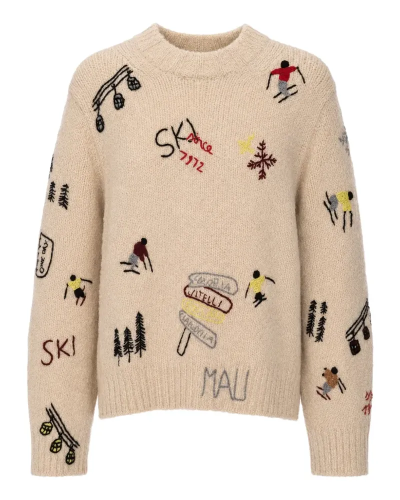 Malo Kaschmirpullover mit Stickerei - Nude Nude
