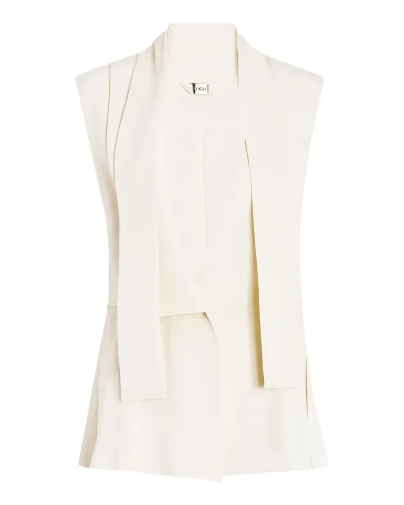 HIGH Clasp pussy-bow vest - Nude Nude