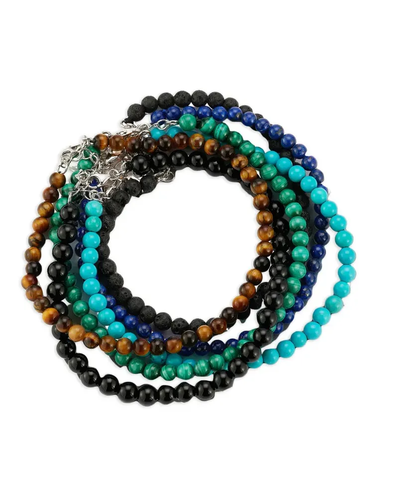 MATEO Lava Rock Armband - Silber Silber