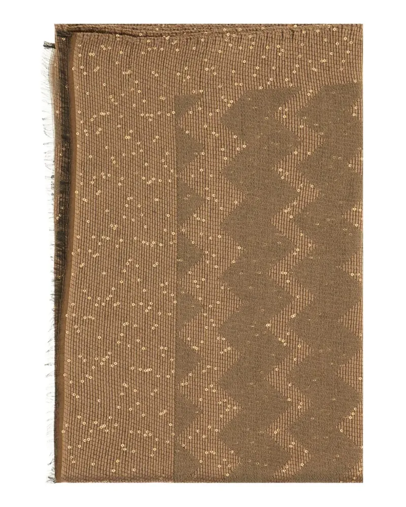 Missoni zigzag-knit sequin-embellished scarf - Braun Braun