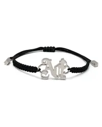 Palm Angels Kordelarmband mit Logo-Schild Schwarz