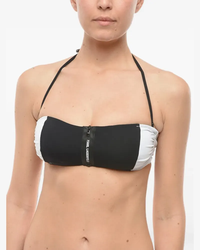 Karl Lagerfeld Bikinioberteil mit Logo-Print - Schwarz Schwarz